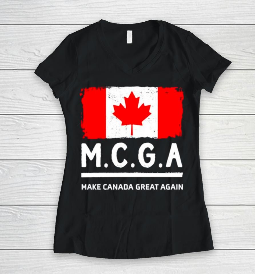 Mcga Make Canada Great Again Women V-Neck T-Shirt