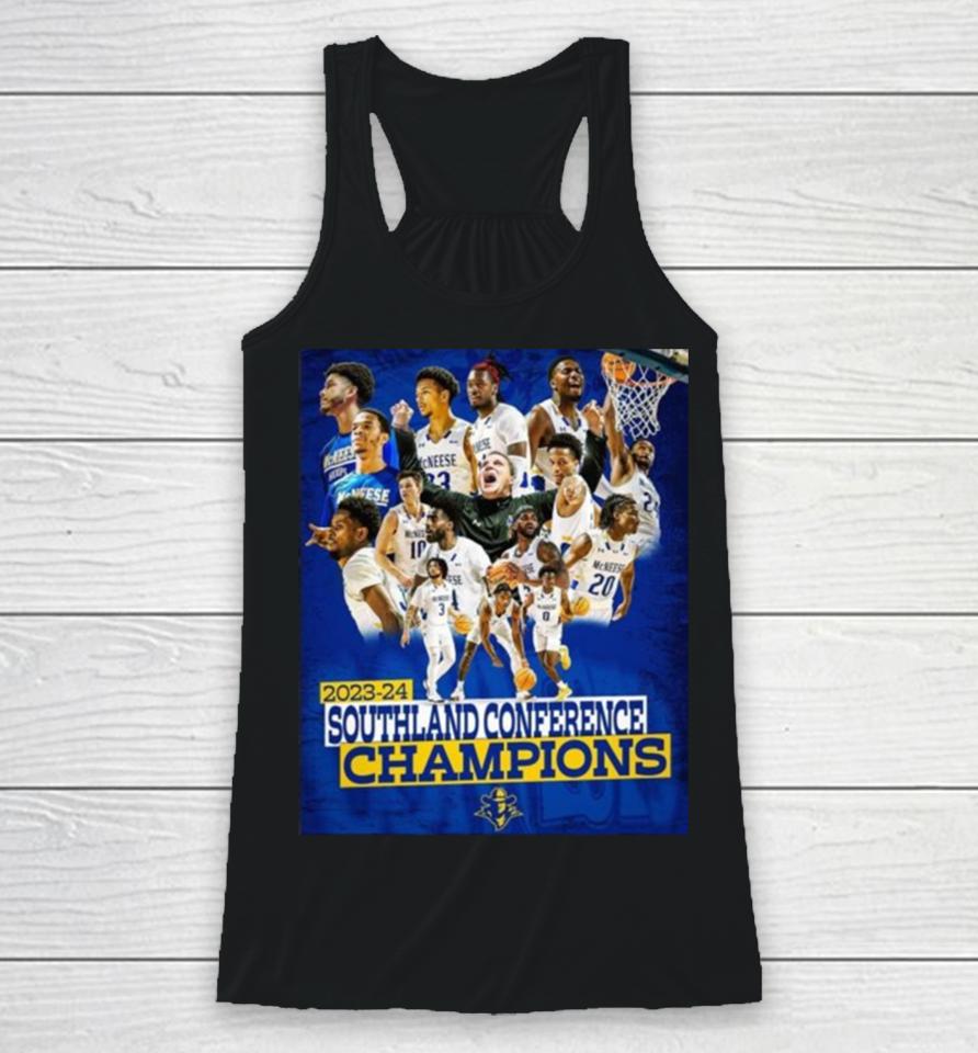 Mcneese State Cowboys Men’s Basketball 2024 Southland Conference Champions Racerback Tank