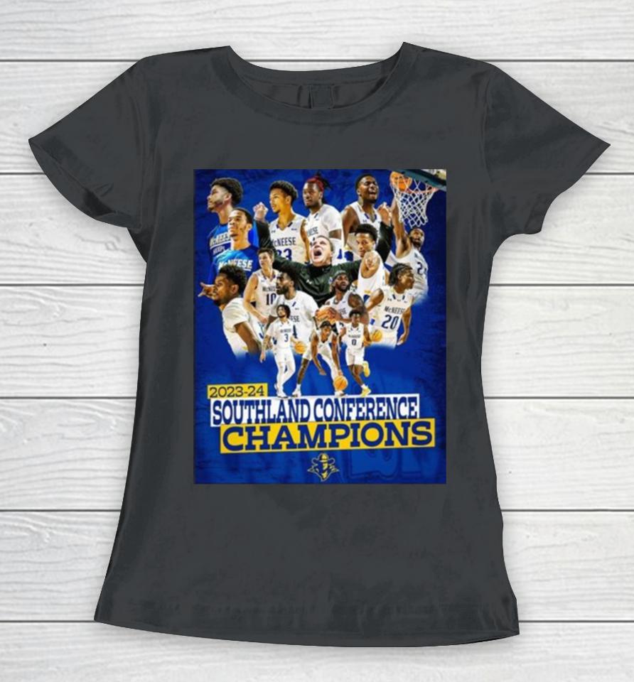 Mcneese State Cowboys Men’s Basketball 2024 Southland Conference Champions Women T-Shirt