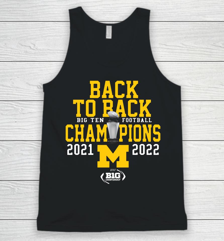 Mden Back-To-Back Michigan Big Ten Champions 2021 2022 Unisex Tank Top