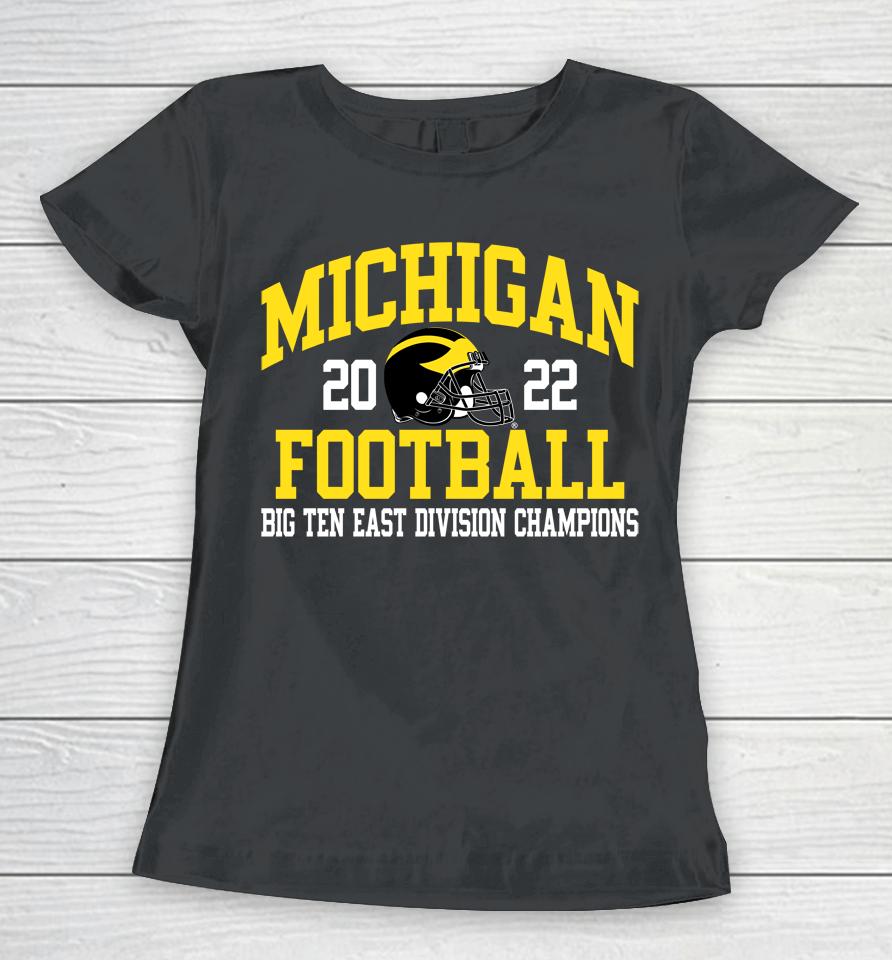 Mden Navy Michigan Football 2022 Big Ten East Champions Women T-Shirt