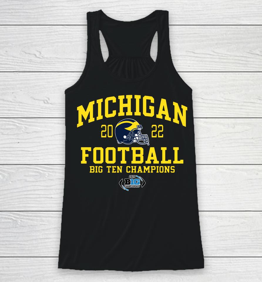 Mden Store Michigan Football Playoff 2022 Big Ten Champions Racerback Tank