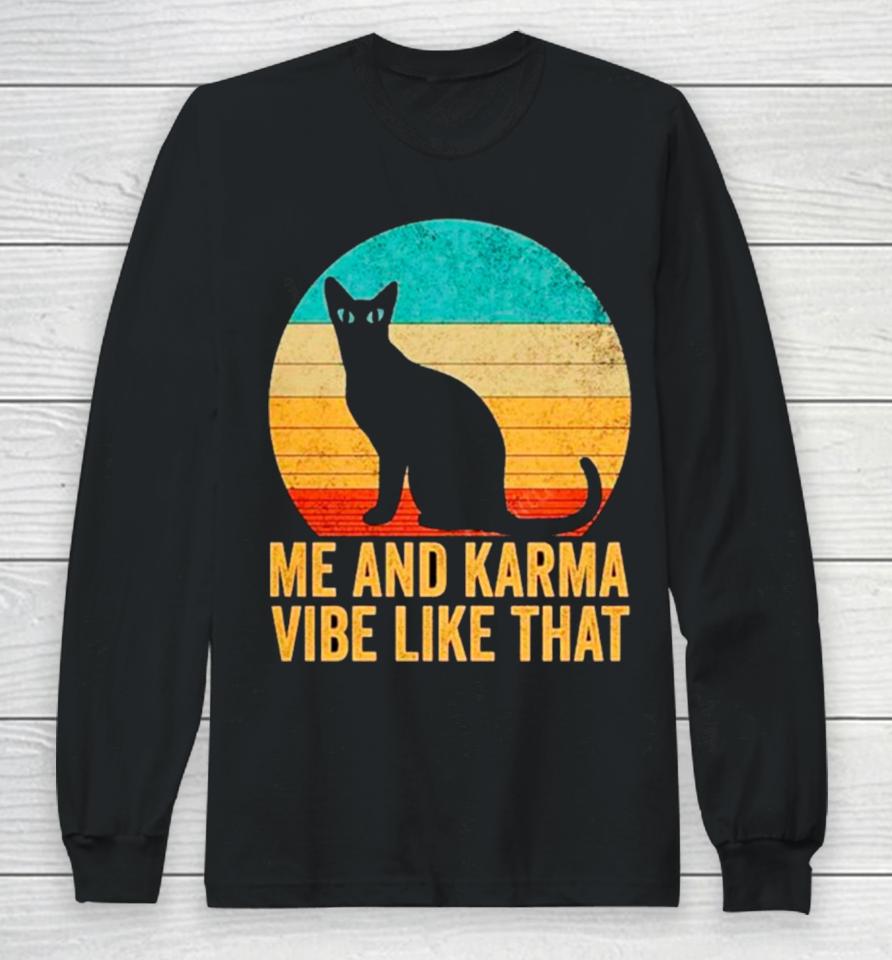 Me And Karma Vibe That Lazy Cat Vintage Long Sleeve T-Shirt