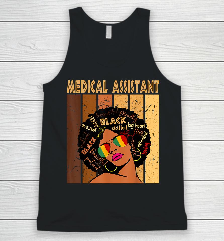 Medical Assistant Afro African American Black History Month Unisex Tank Top