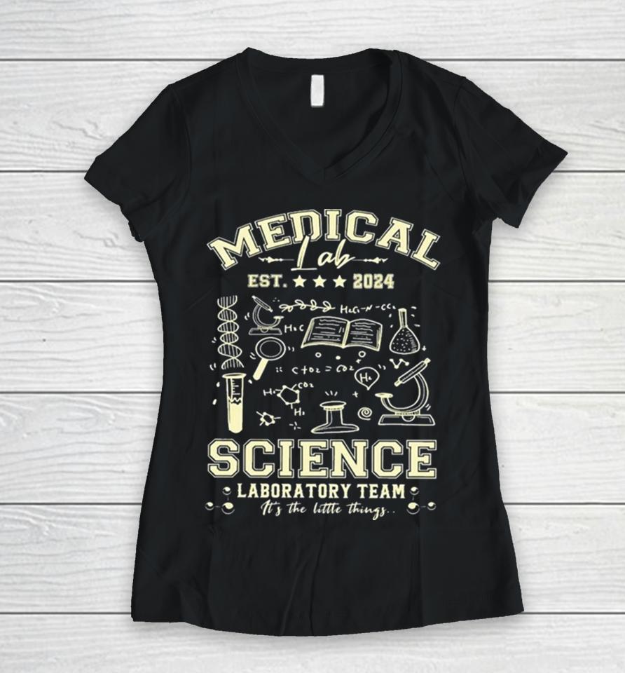 Medical Lab Science Team Est 2024 Women V-Neck T-Shirt