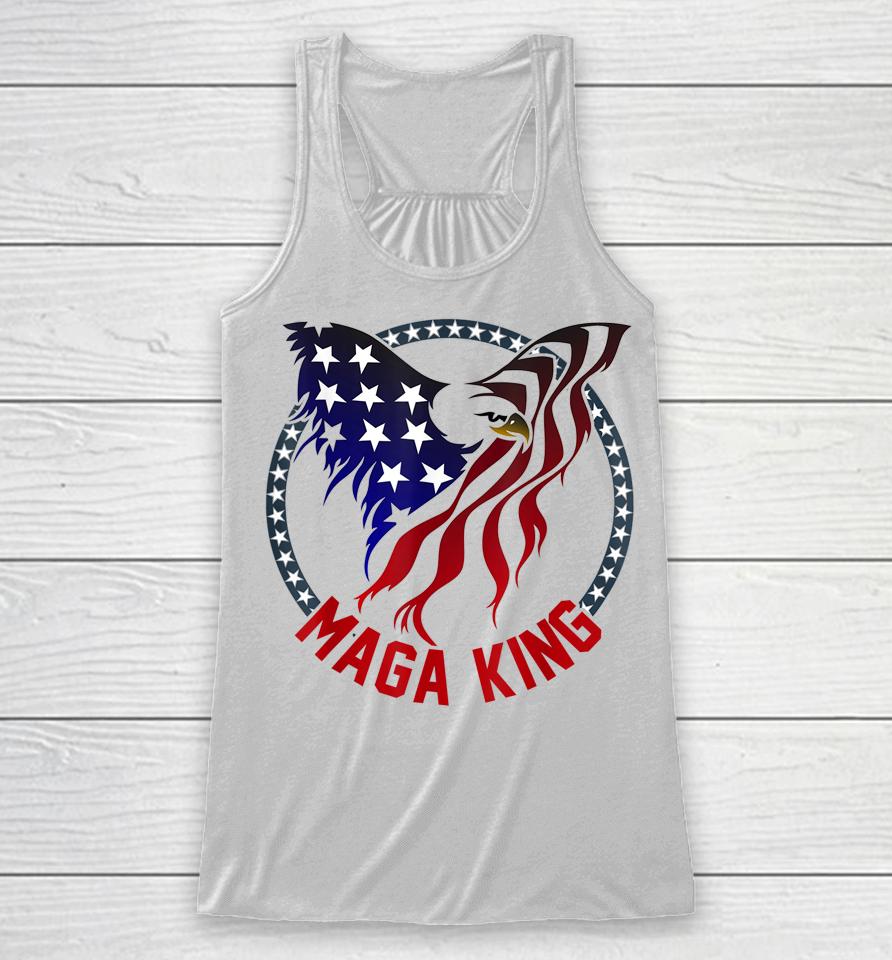 Mega King Eagle Usa Flag Proud Ultra Maga Trump 2024 Racerback Tank