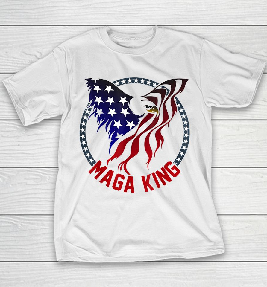Mega King Eagle Usa Flag Proud Ultra Maga Trump 2024 Youth T-Shirt