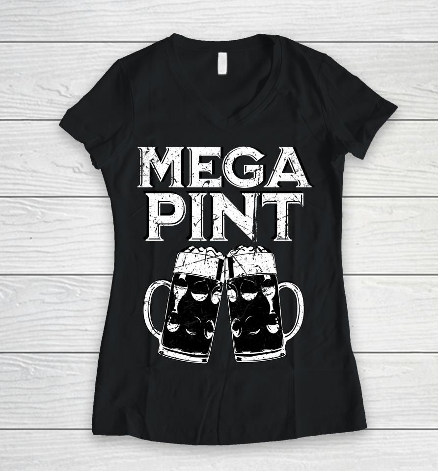 Mega Pint Vintage Brewing Women V-Neck T-Shirt