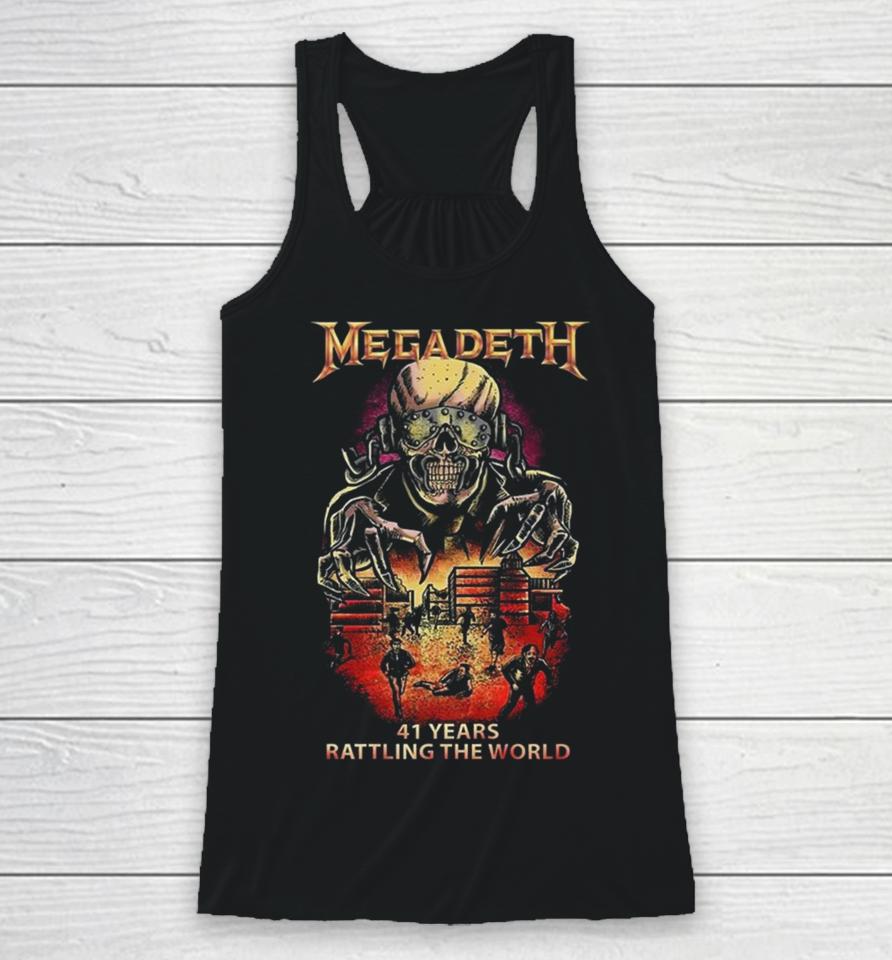 Megadeth 41 Years Rattling The World Black Version Skeleton Racerback Tank