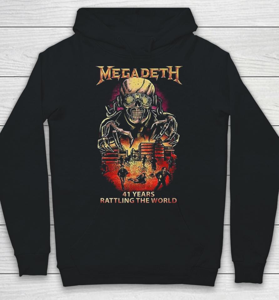 Megadeth 41 Years Rattling The World Black Version Skeleton Hoodie