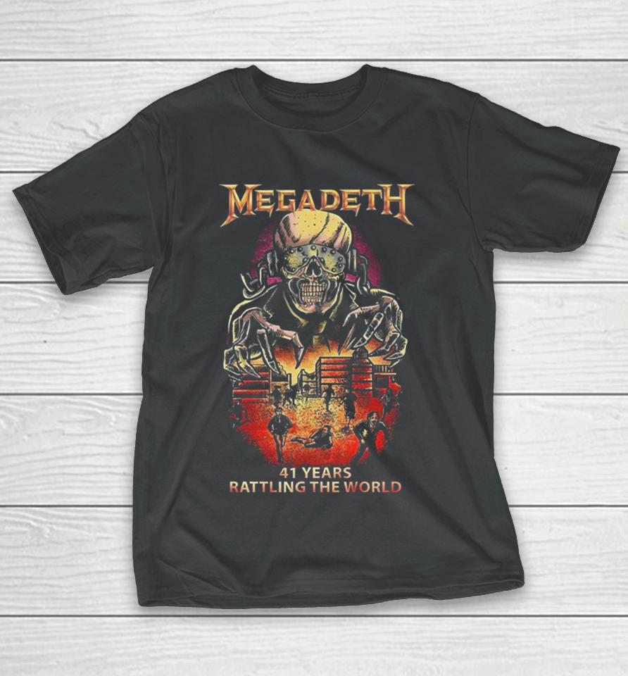 Megadeth 41 Years Rattling The World Black Version Skeleton T-Shirt