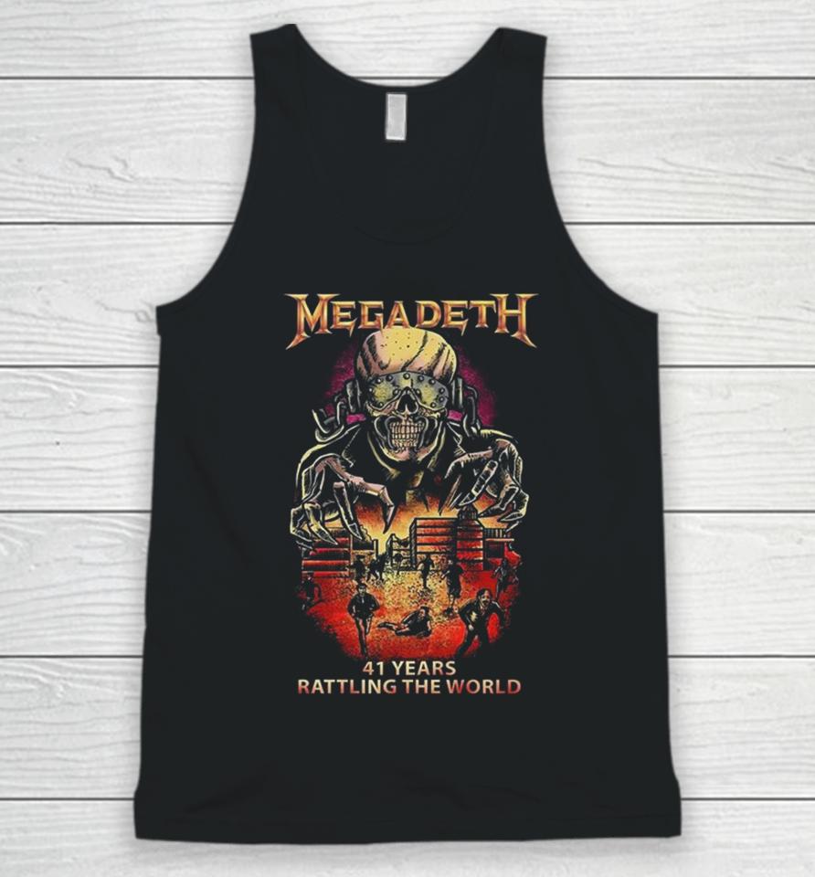 Megadeth 41 Years Rattling The World Black Version Skeleton Unisex Tank Top