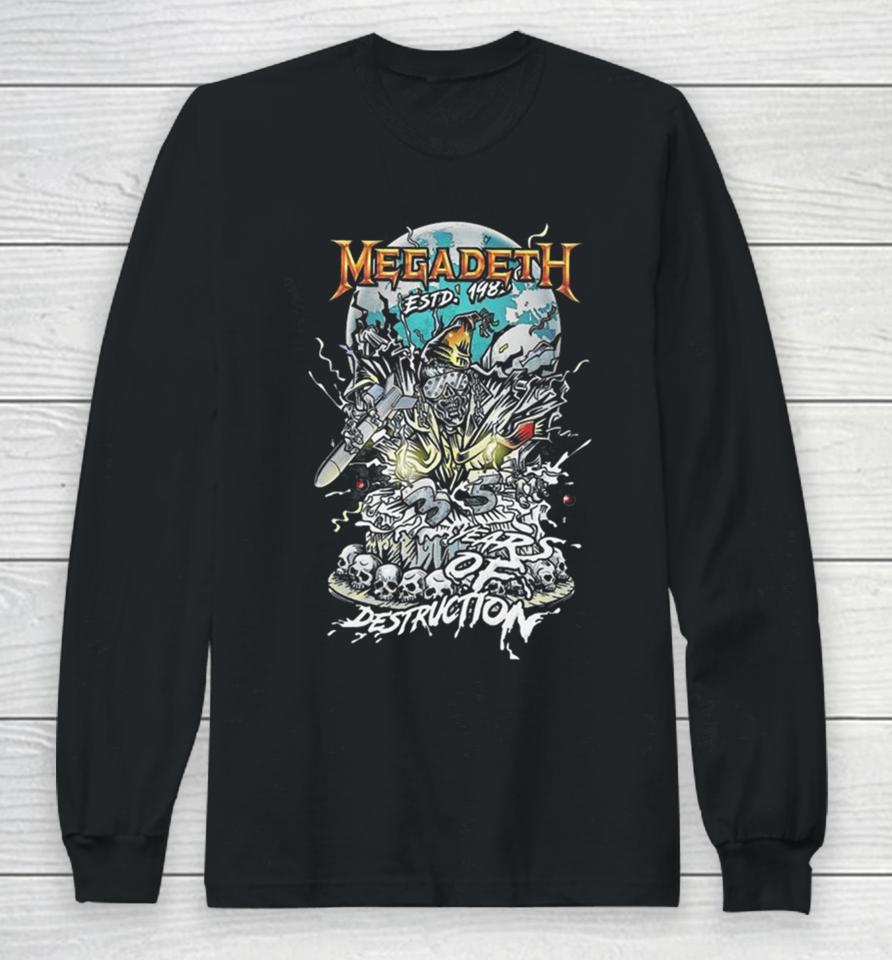 Megadeth Estd 1983 Years Of Destruction Black Version Skeleton Long Sleeve T-Shirt