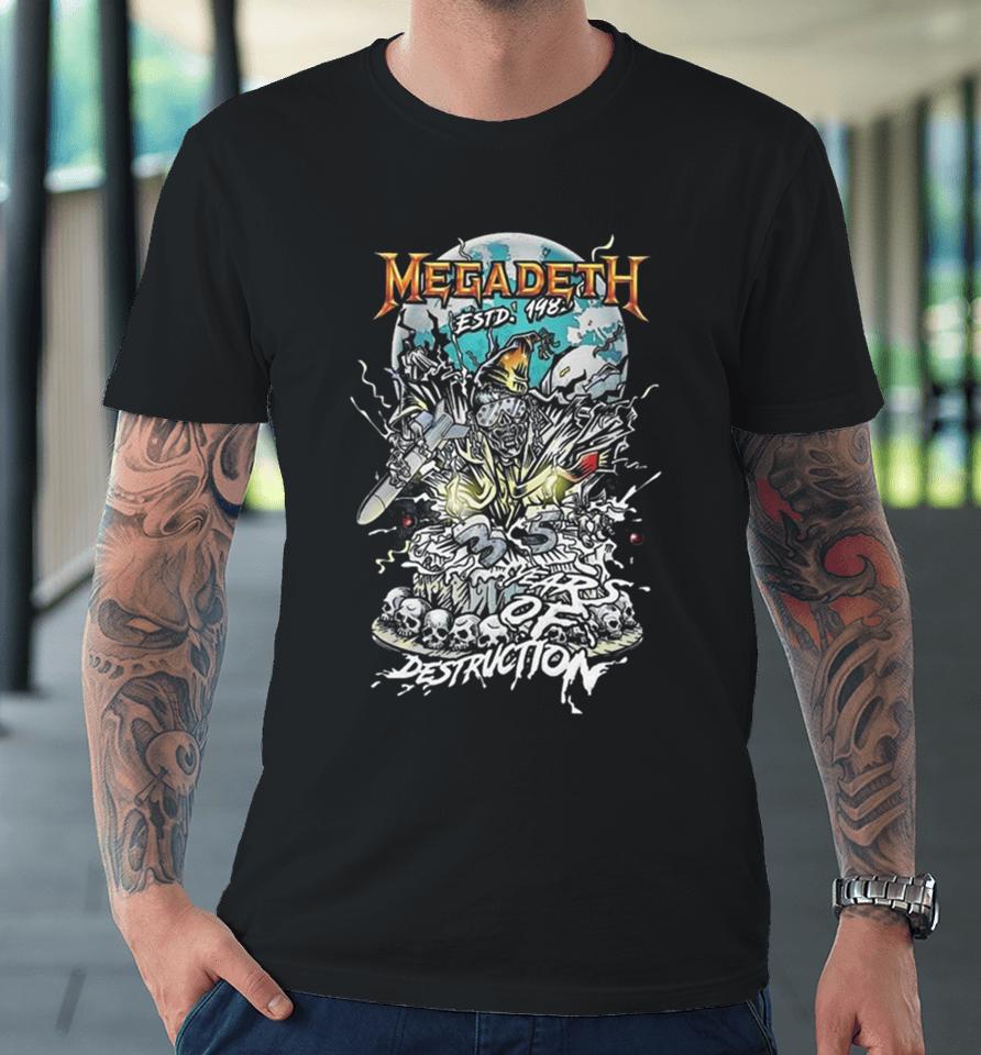 Megadeth Estd 1983 Years Of Destruction Black Version Skeleton Premium T-Shirt