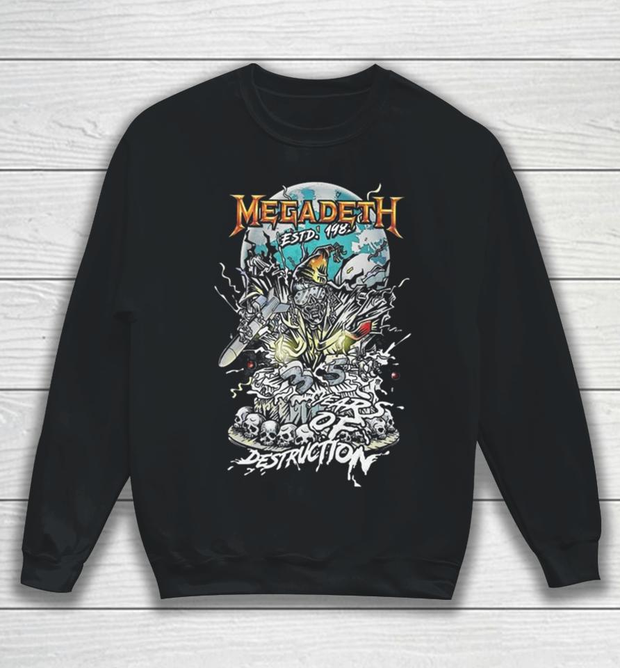 Megadeth Estd 1983 Years Of Destruction Black Version Skeleton Sweatshirt