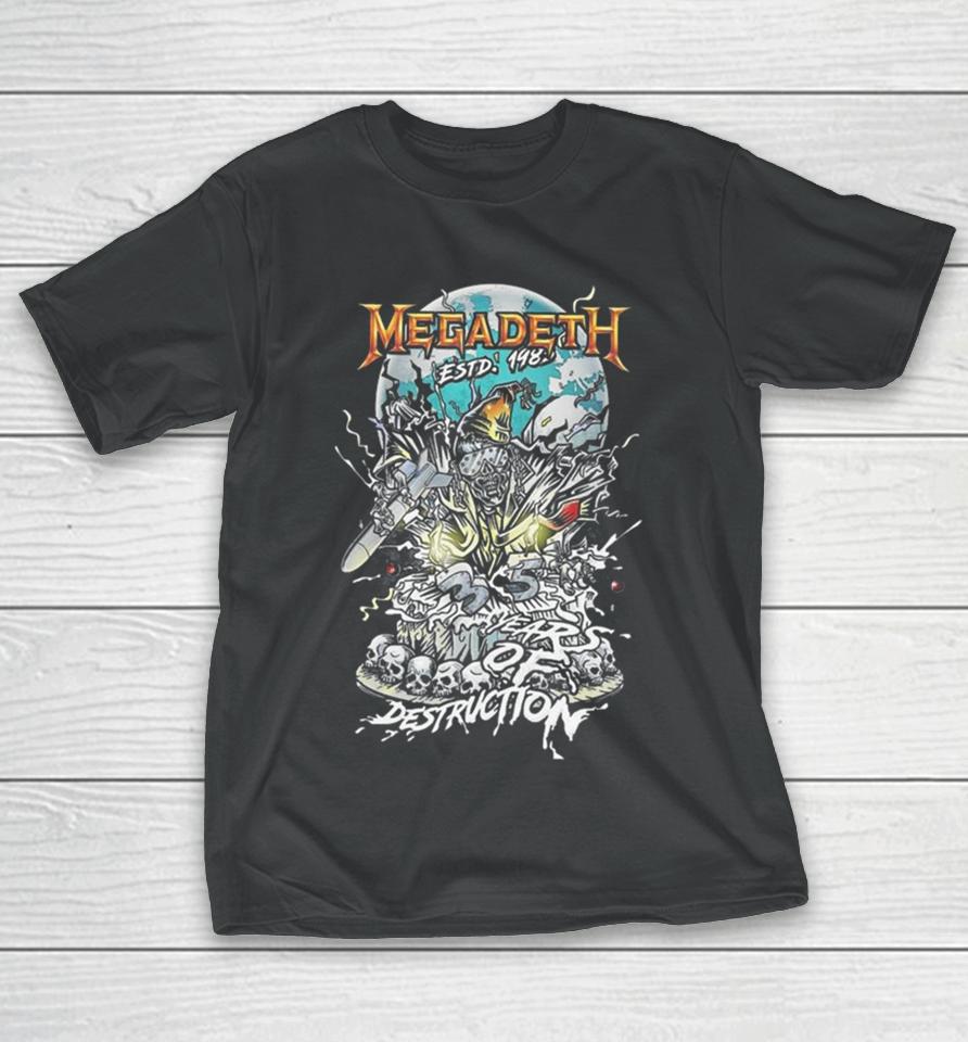 Megadeth Estd 1983 Years Of Destruction Black Version Skeleton T-Shirt