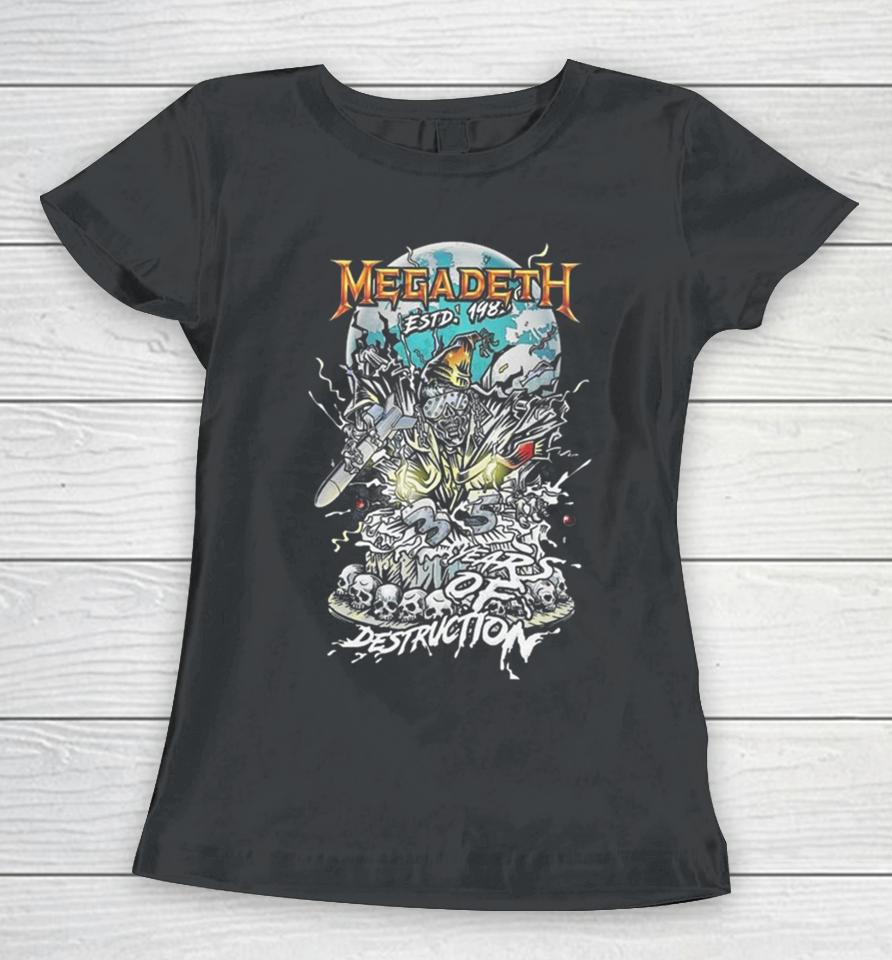 Megadeth Estd 1983 Years Of Destruction Black Version Skeleton Women T-Shirt