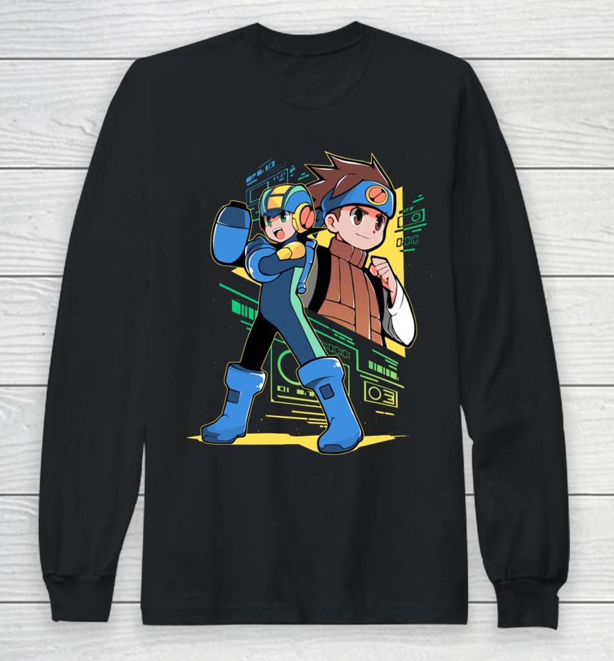 Megaman Store Mega Man And Lan Long Sleeve T-Shirt