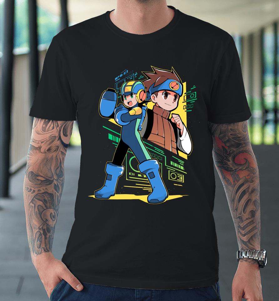 Megaman Store Mega Man And Lan Premium T-Shirt