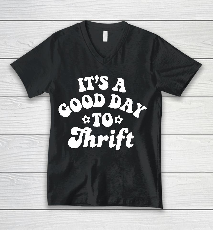 Megan It's A Good Day To Thrift Unisex V-Neck T-Shirt