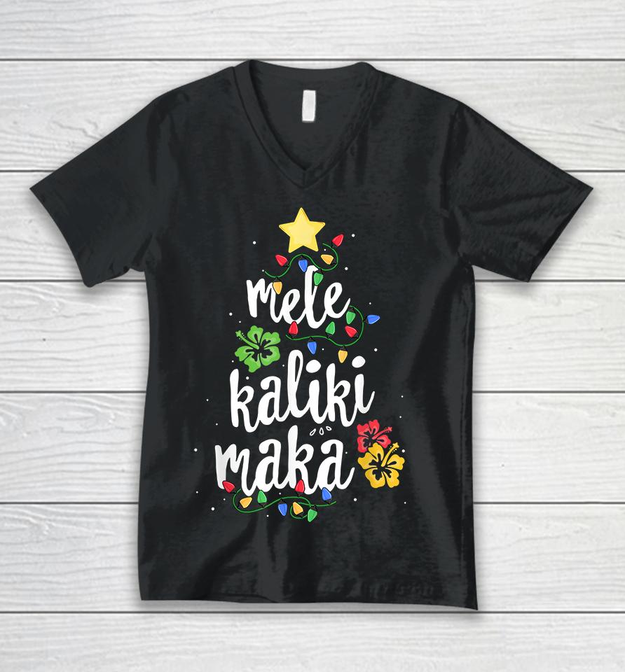 Mele Kalikimaka Hawaii Christmas Unisex V-Neck T-Shirt