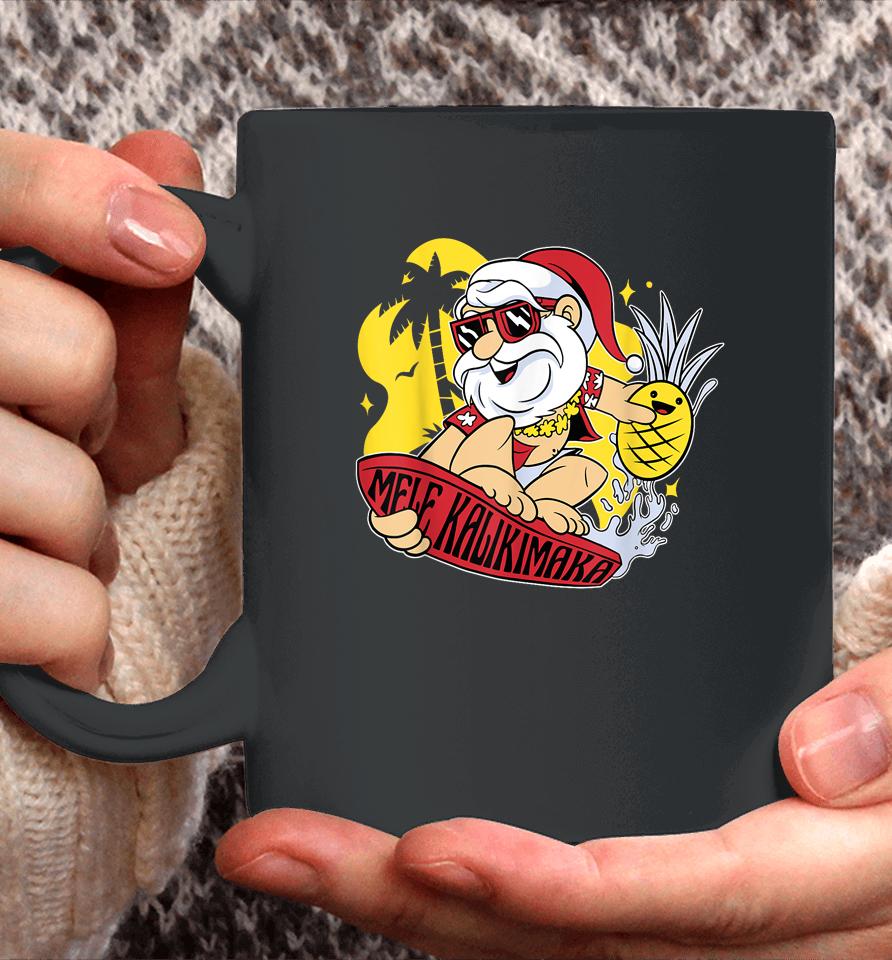 Mele Kalikimaka Santa Hawaiian Christmas In July Gifts Coffee Mug