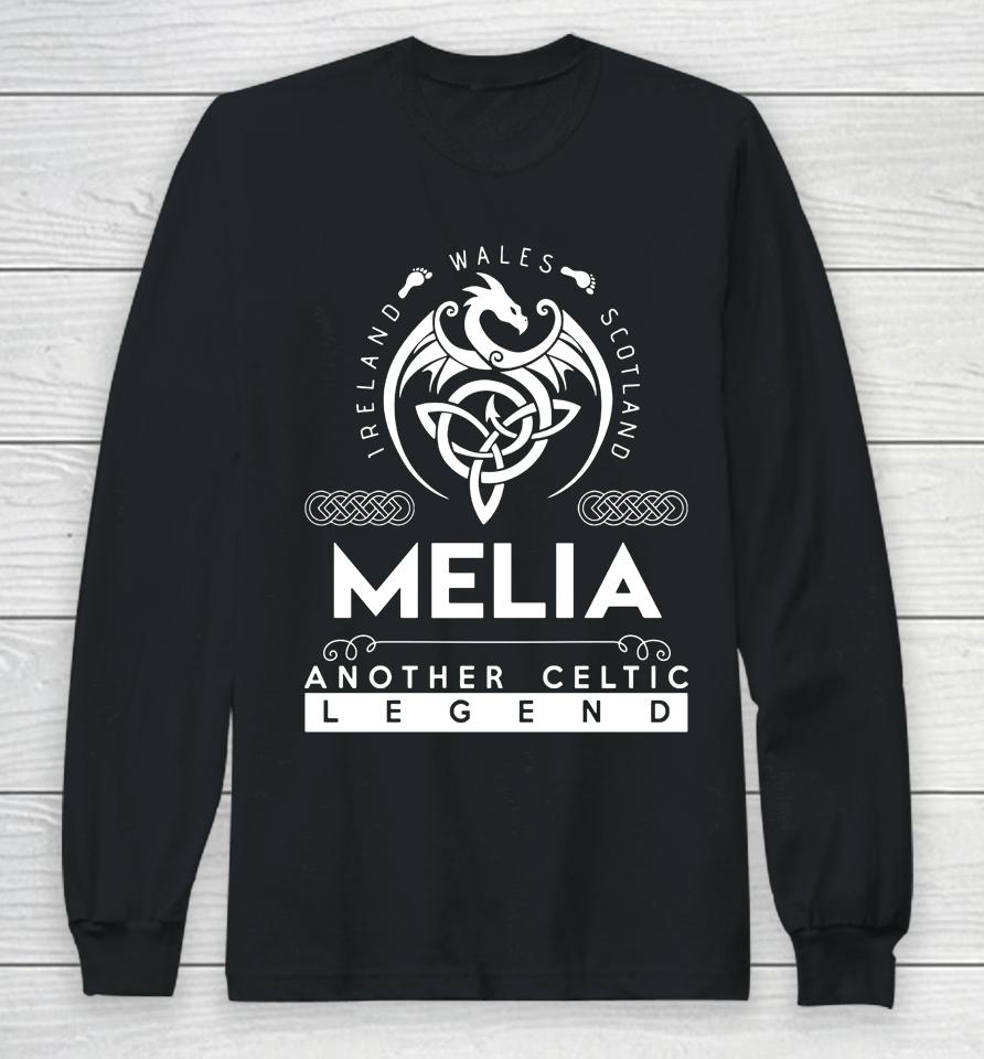 Melia Name Another Celtic Legend Melia Dragon Long Sleeve T-Shirt