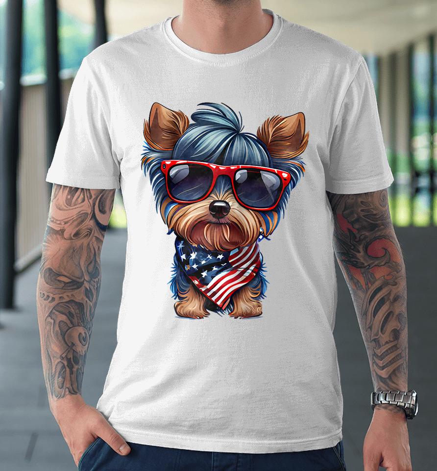 Memorial Day, 4Th Of July Patriotic Usa Flag Dog Premium T-Shirt