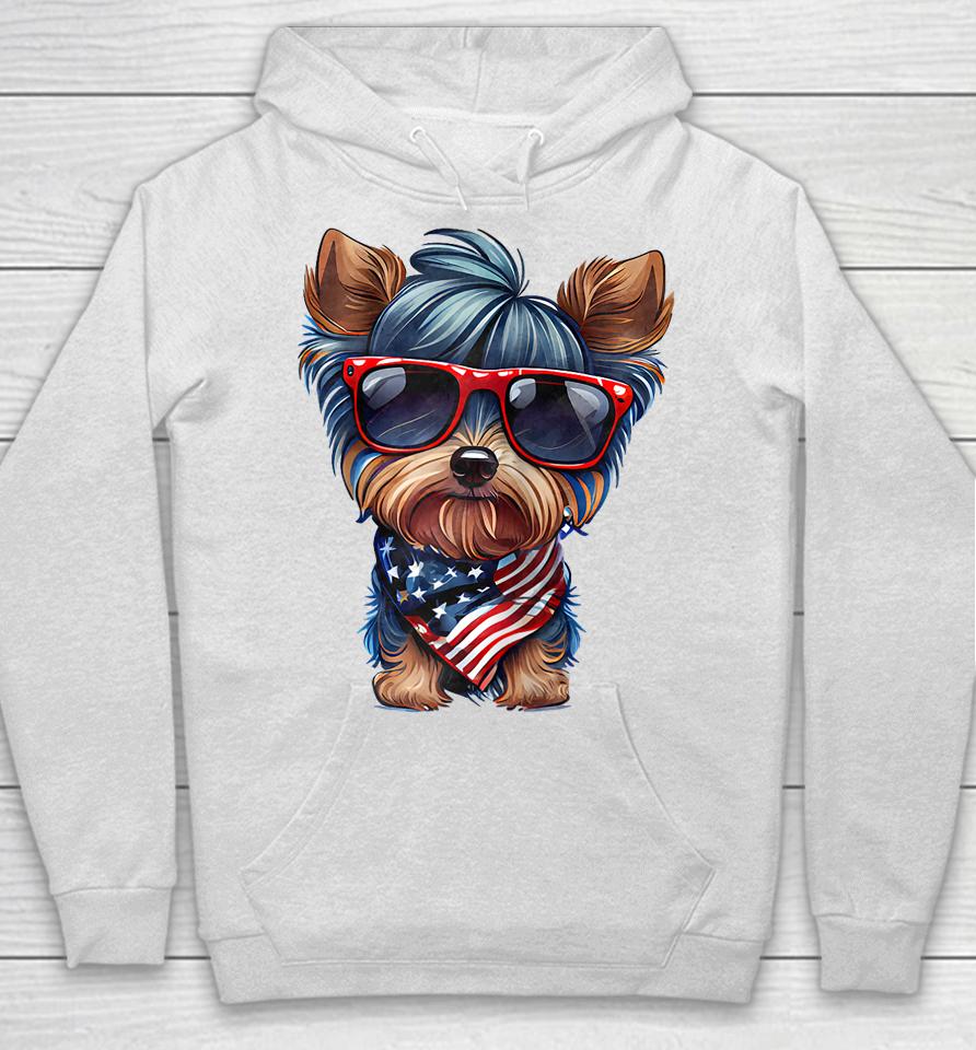 Memorial Day, 4Th Of July Patriotic Usa Flag Dog Hoodie