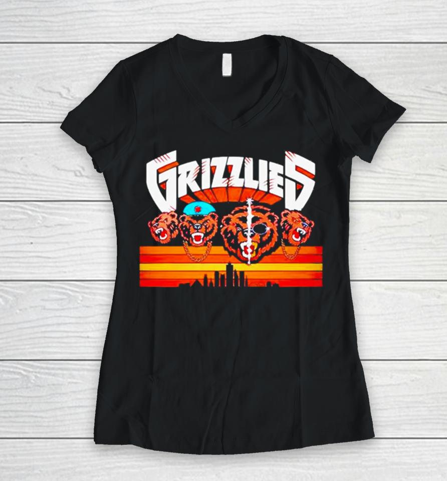 Memphis Grizzlies Three 6 Mafia Women V-Neck T-Shirt
