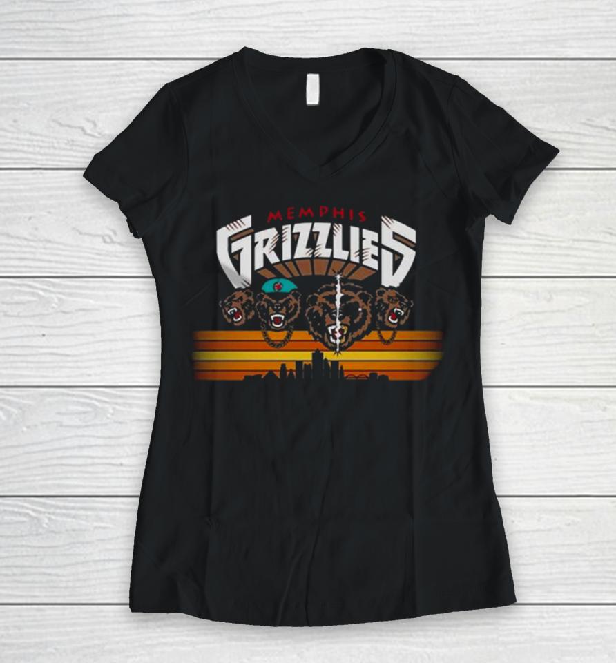 Memphis Grizzlies Three 6 Mafia X Br Remix Women V-Neck T-Shirt