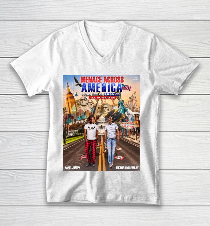 Menace Across America A Series Of Pranks In All 50 States Unisex V-Neck T-Shirt