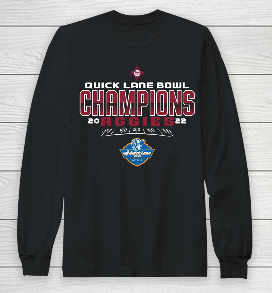 Men's 2022 Quick Lane Bowl New Mexico State Champions Long Sleeve T-Shirt