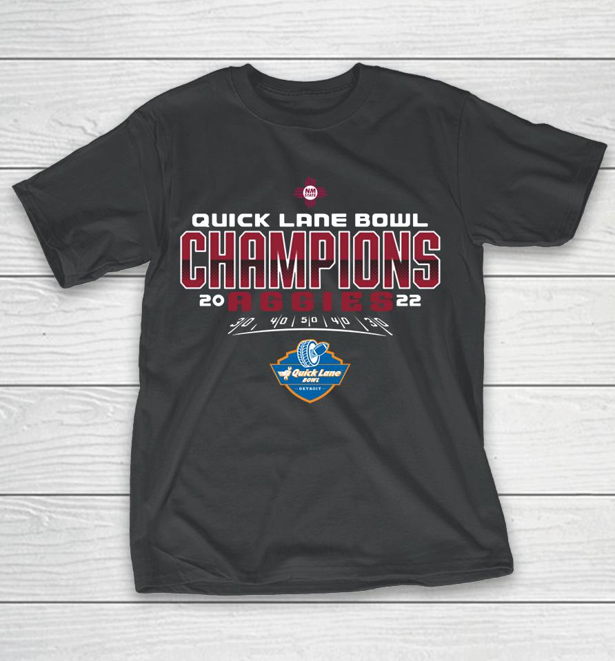 Men's 2022 Quick Lane Bowl New Mexico State Champions T-Shirt