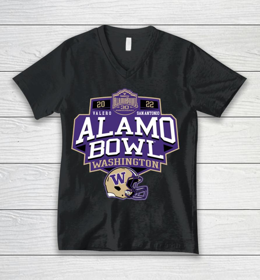 Men's 2022 Valero Alamo Bowl Washington Purple Unisex V-Neck T-Shirt