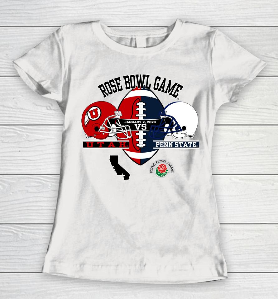 Men's 2023 White Rose Bowl Game Penn State Vs Utah Uteh Dueling Women T-Shirt