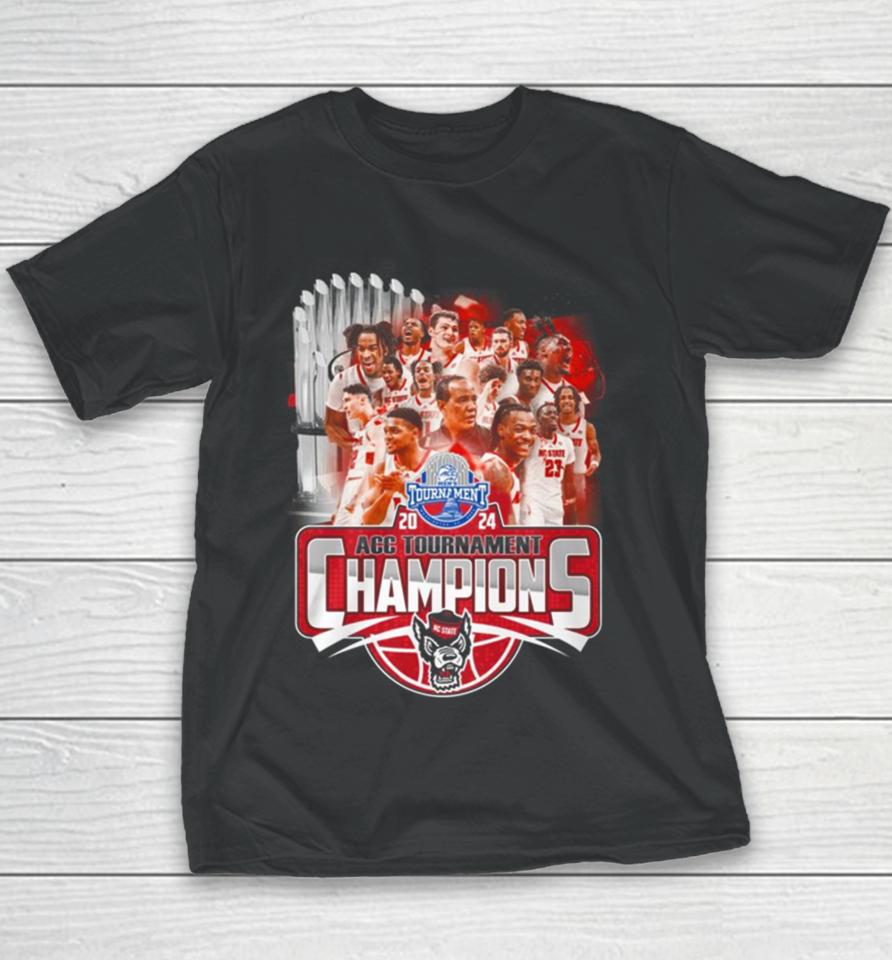 Men’s 2024 Acc Tournament Chamopions Nc State Wolfpack Youth T-Shirt
