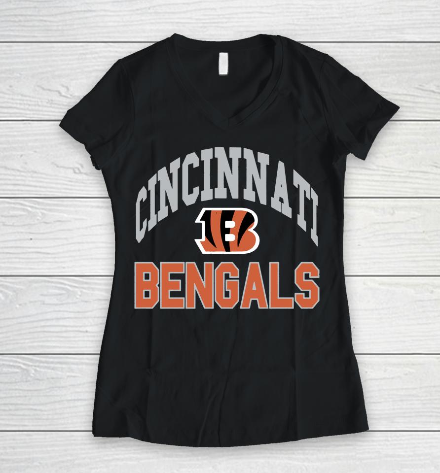 Men's 47 Black Cincinnati Bengals Irving Women V-Neck T-Shirt