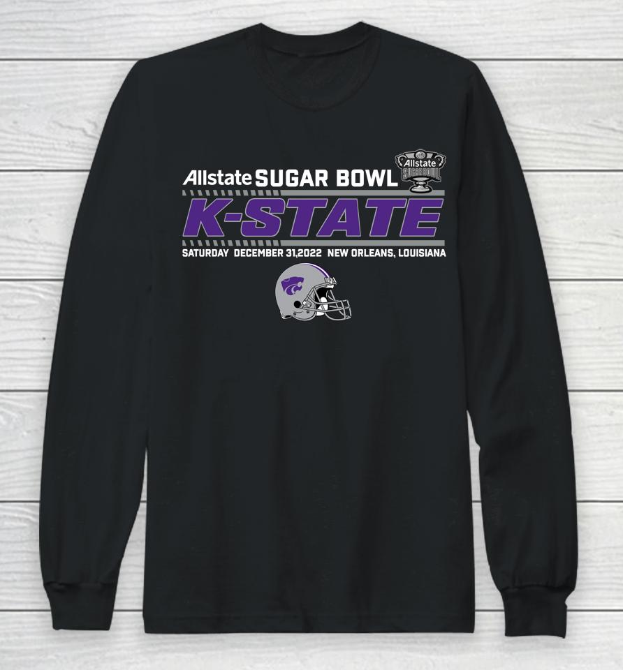 Men's Allstate Sugar Bowl K-State Team Helmet Fleece Black Long Sleeve T-Shirt