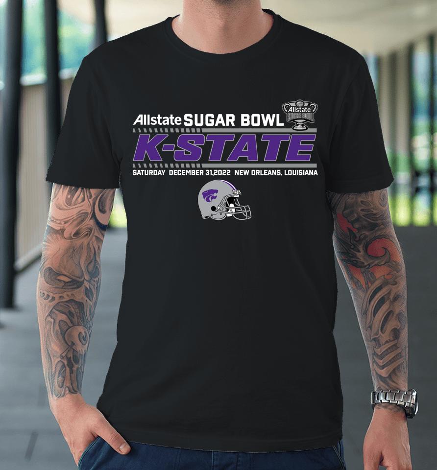Men's Allstate Sugar Bowl K-State Team Helmet Fleece Black Premium T-Shirt