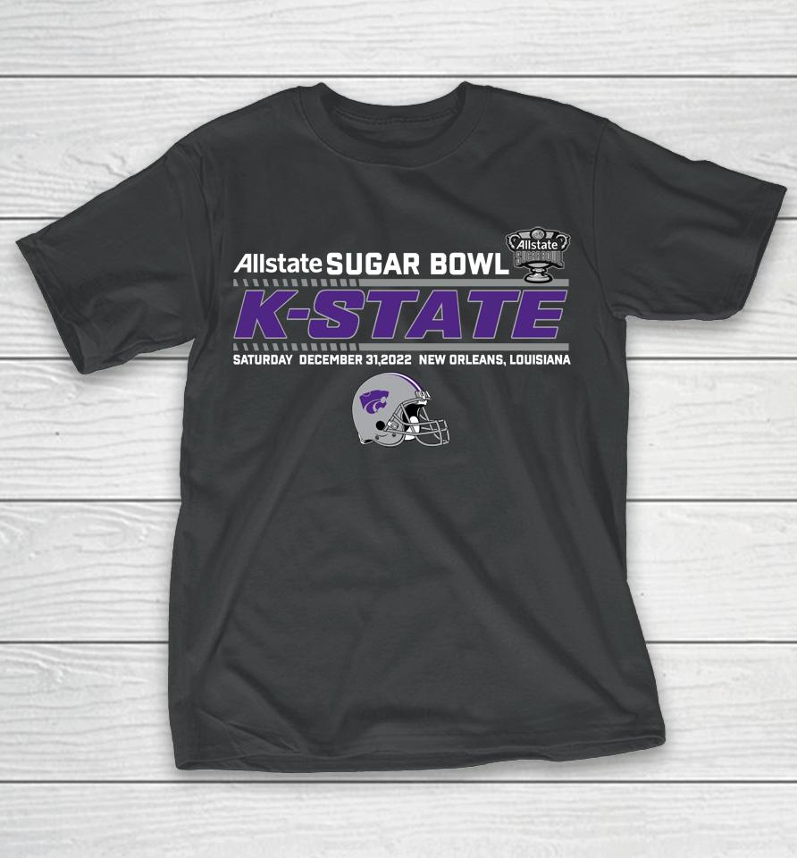 Men's Allstate Sugar Bowl K-State Team Helmet Fleece Black T-Shirt