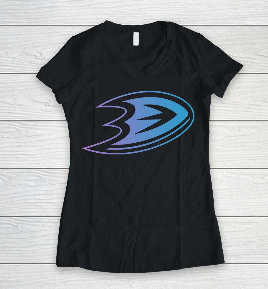 Men's Anaheim Ducks Levelwear Black Richmond Iridescent Women V-Neck T-Shirt