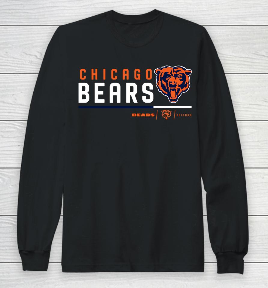 Men's Anthracite Chicago Bears Prime Logo Name Split Long Sleeve T-Shirt
