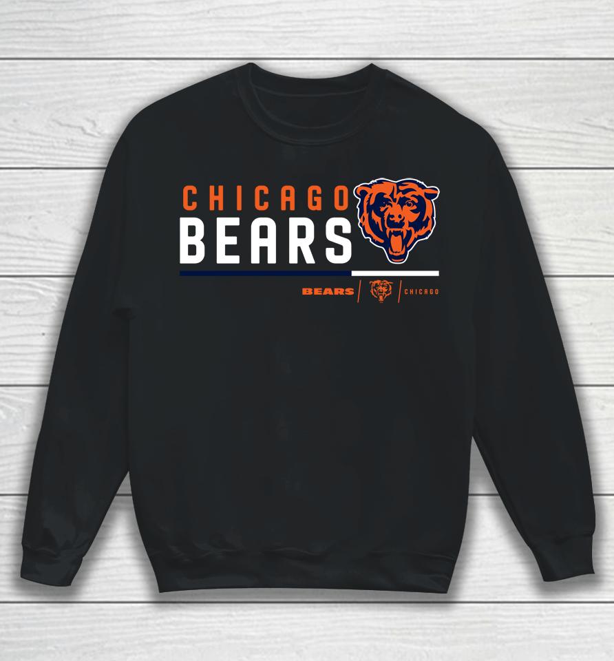 Men's Anthracite Chicago Bears Prime Logo Name Split Sweatshirt
