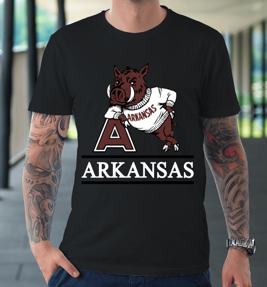 Men's Arkansas Razorbacks Red Fineline Premium T-Shirt