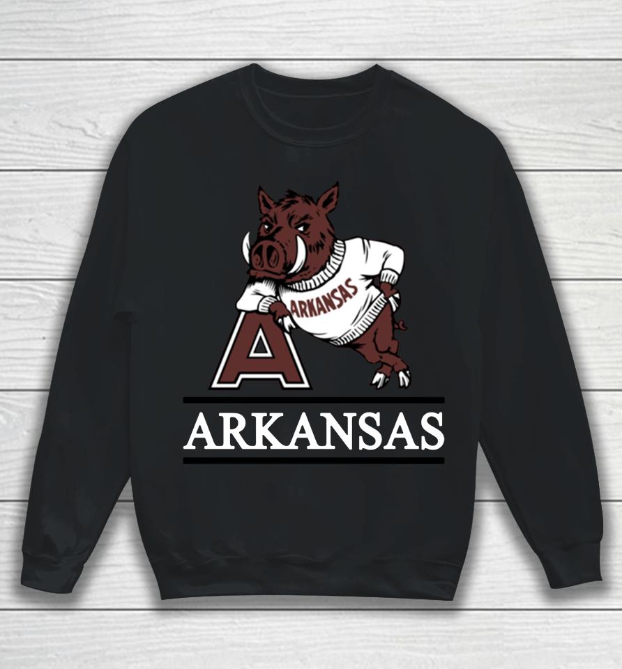 Men's Arkansas Razorbacks Red Fineline Sweatshirt