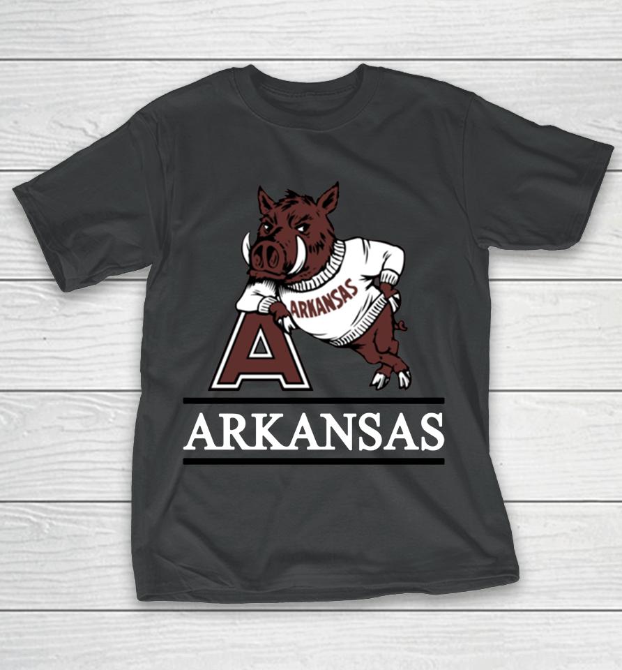 Men's Arkansas Razorbacks Red Fineline T-Shirt
