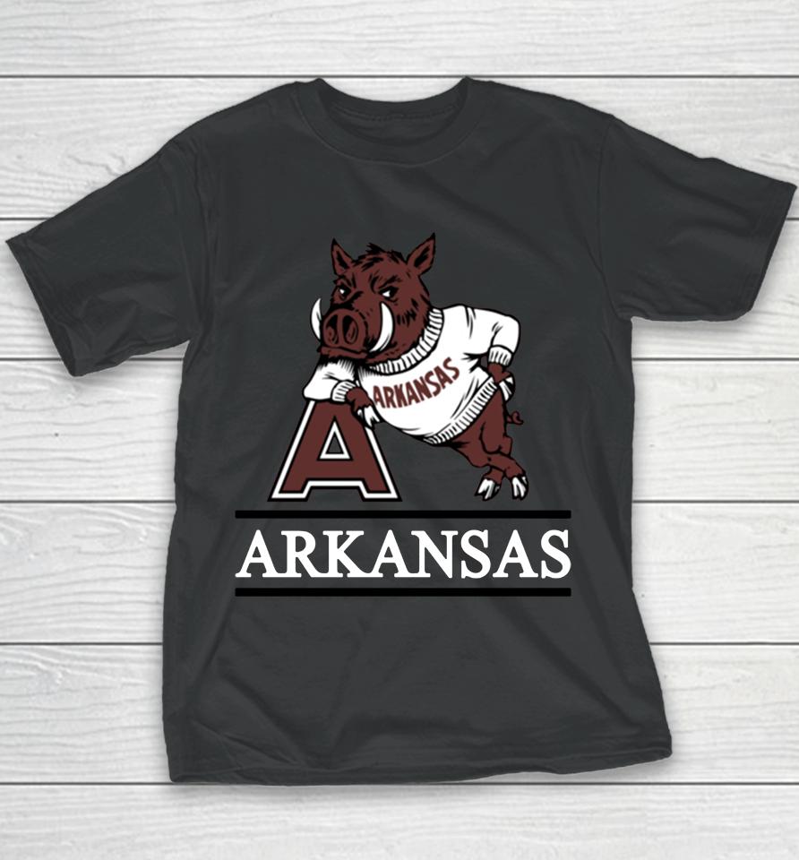 Men's Arkansas Razorbacks Red Fineline Youth T-Shirt