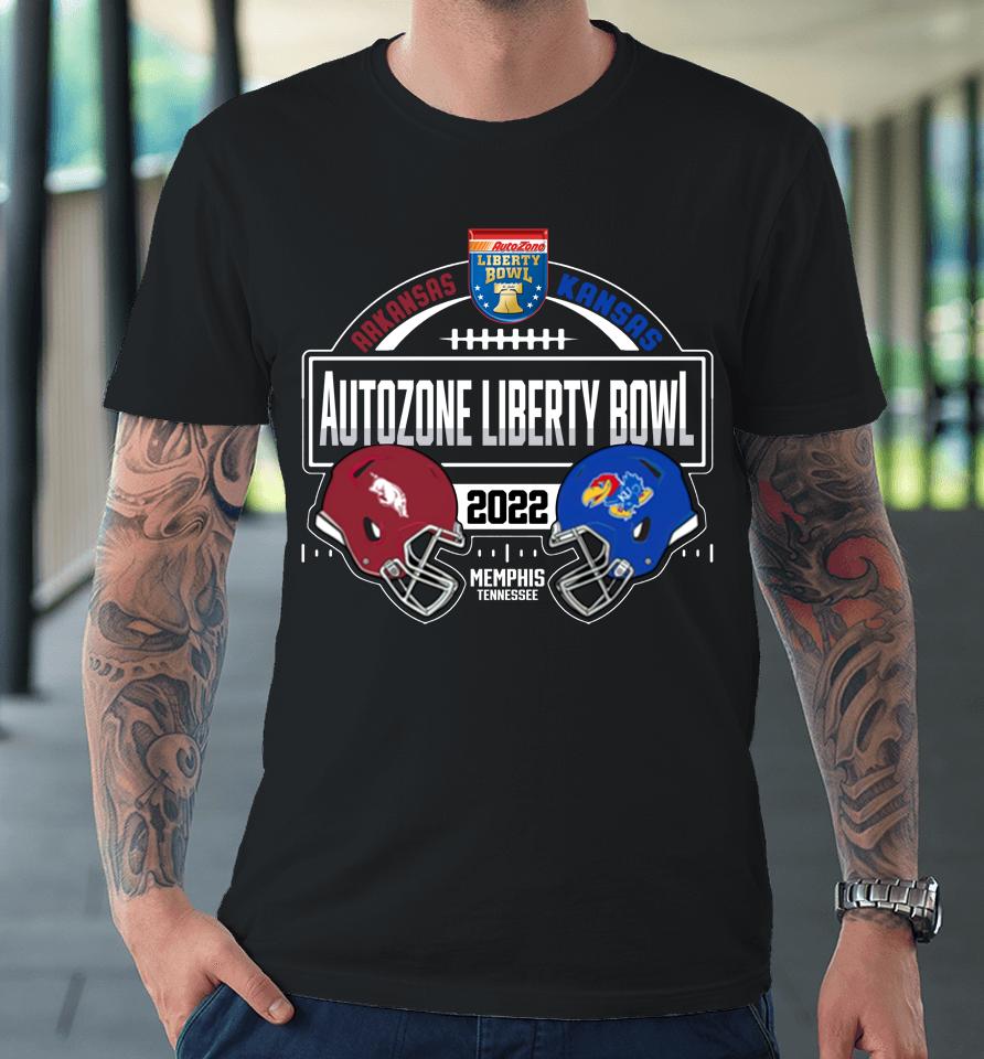 Men's Arkansas Vs K-Jayhawks 2022 Liberty Bowl Matchup Playoff Premium T-Shirt