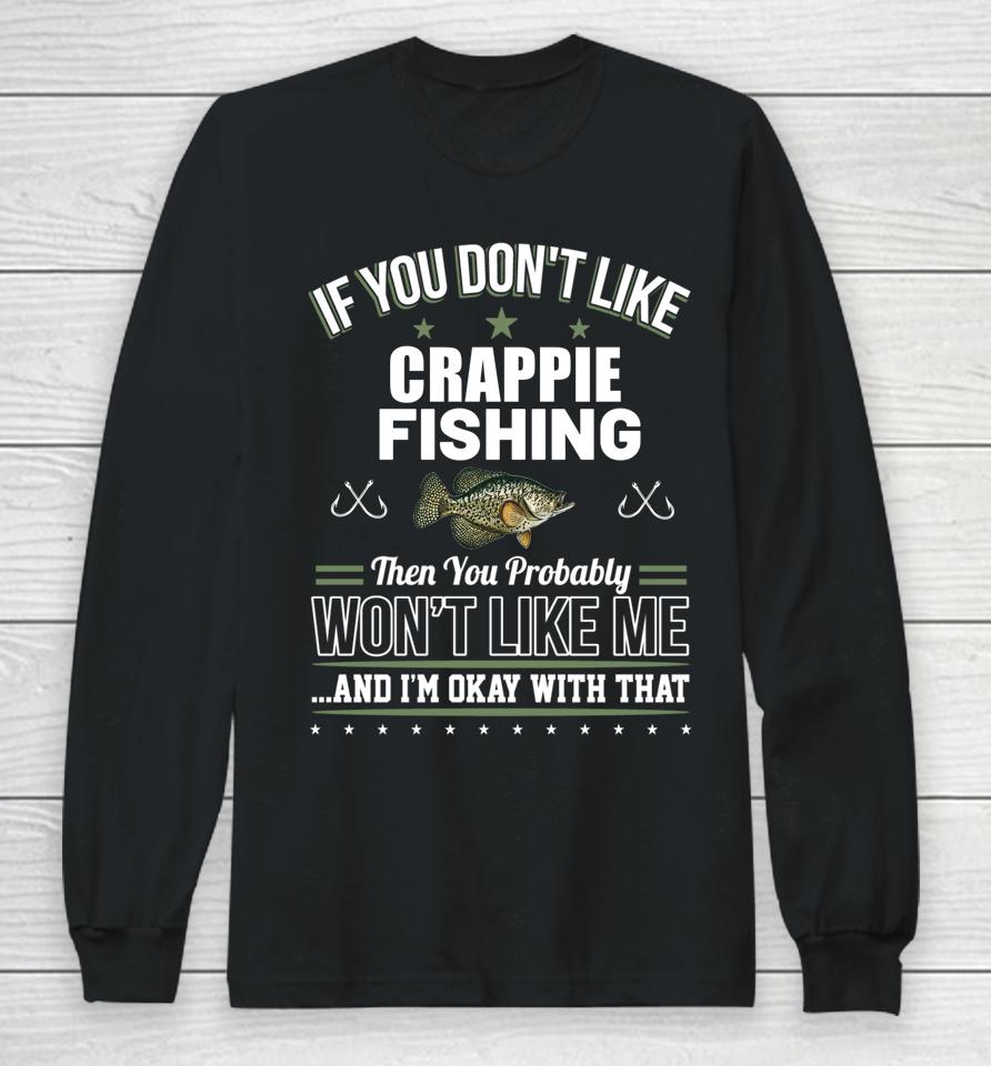 Men's Birthday Father's Day Funny Crappie Fishing Long Sleeve T-Shirt